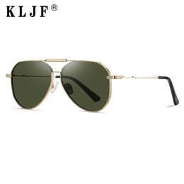 KLJF New Polarized Sunglasses Men Driving Mirror Sun Glasses Metal Frame Goggles UV400 Anti-Glare Sunglasses Wholesale Women eyewear full frame 2024