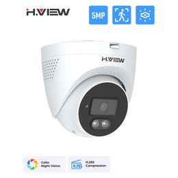 H.view 5mp Ip Camera Poe Ai Face Detection Cctv Security Cameras Dome Waterproof Audio Video Surveillance for Nvr System Onvif