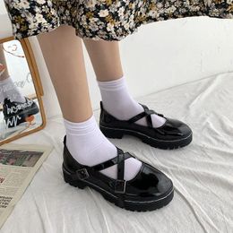 Casual Shoes Japanese Summer Retro Women Mary Jane British Style Wild Cute Flat Soft Sister Big Head Flats