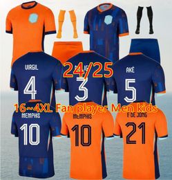 MEMPHIS 25 Netherlands European Cup 23 24 Holland Club Jersey XAVI JONG VIRGIL DUMFRIES BERGVIJN Shirt 2024 KLAASSEN BLIND DE LIGT Men Kids Kit Football Shirt