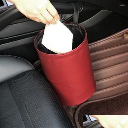 Other Interior Accessories Car Storage Basket Rubbish Container For Waste Organizer Holder Waterproof Garbage Can Trash Bin Folding Dr Ottcz