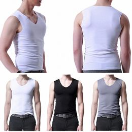 men's Ice Silk Vest Sleevel T Shirts Tank Top Undershirts Thin Seaml Wear Outer Casual Sport Undershirts Breathable T E8V1 J8mw#