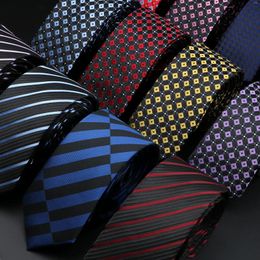 Bow Ties Men Skinny Classic 5cm Red Blue Stripe Plaid Necktie Jacquard Business Tie Daily Wear Wedding Party Accessories Gift Cravat