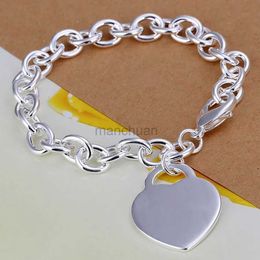 Chain Beautiful Valentines Day Gift Silver Plated Jewellery Bracelet Charming Heart Cute Womens Gift Wedding Chain Beautiful Girl 240325