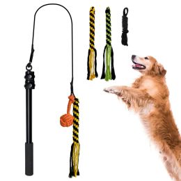 Toys 1 Set Convenient Pet Training Pole Portable Funny Dog Pole Toy Bite Resistant Dog Pursuit Drag Toys Stick Relieve Stress