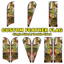 Accessories Custom Beach Feather Flag for Business Advertising Personalised Your Text Picture Logo Store Sign Outdoor Decor Banner