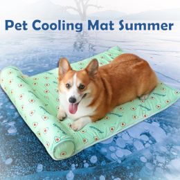Mats Pet Cooling Mat Summer Cat Dog Breathable Ice Pad Sofa For Small Medium Dogs Pets Cooling Sleep Mats With Pillow Pet Supplies