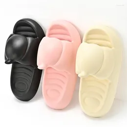 Slippers Funny Pumpkin Shape Design Women Platform 2024 Summer Thick Bottom Slides Outdoor Soft Bathroom Men Shoes