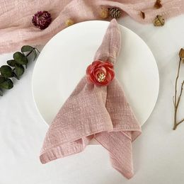 Table Napkin 10PCS Pink Cloth Napkins 16 Inches Gauze Natural Soft Cotton For Wedding Decorations Baby Shower Family Everyday Use