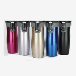 450 ml Stainless Steel Double Wall Travel Mug Leak proof Thermos Mug Coffee Cups Car Vacuum Insulaltion Thermal Water Bottle 240315