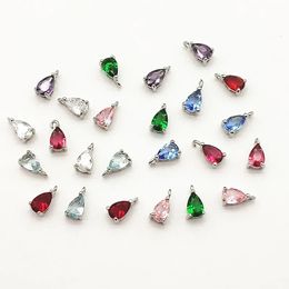 Ankunft 8x5mm 100 Stück Kristall Micro Inlay Tropfen Charm für handgemachte Halskette Ohrring DIY Teile Schmuckzubehör Komponenten 240315