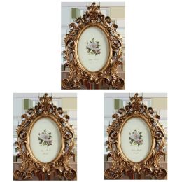 Frame Vintage Baroque Style Photo Frame Resin Wedding Picture Frame Stand Photo Holder