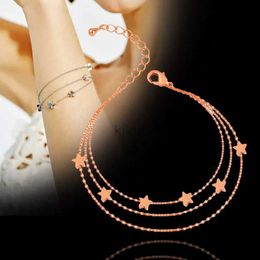 Chain SINLEERY Heart Star Circle Metal 3-layer Chain Bracelet Womens Bracelet Rose Gold Silver Fashion Jewellery SL360 24325