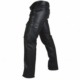 men Pants PU Leather Party Costume Pencil Pants Plus Size Goth Hip Hop Motorcycle Trousers Punk Retro Solid Colour G2t0#