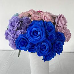 Decorative Flowers Artificial Plants Small Potted Dousha Rose Double Petal Bouquet Home Garden Decorate