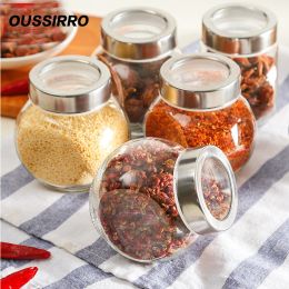 Jars RSCHEFGlass Sealed Cans for Food Storage Spice Teas Beans Candy Preservation Bottle, Kitchen Tools About 200ml