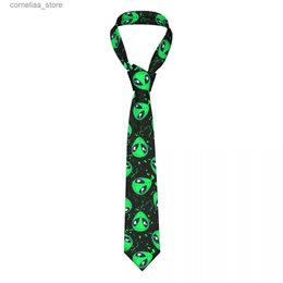 Neck Ties Neck Ties Mens Tie ic Skinny Alien Pattern Neckties Narrow Collar Slim Casual Tie Accessories Gift Y240325