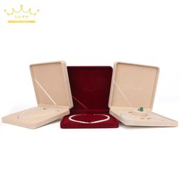 Premium Velvet Cloth Jewelry Packaging Gift Box Pearl Necklace Three Piece Set Box Gift Tote Bag 240315