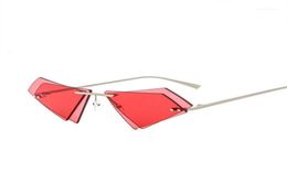 Glasses Women Men Irregular Double Layer Triangular Sunglasses For Frame Eyewear Metal Legs Rimless Sun Glasses15351690