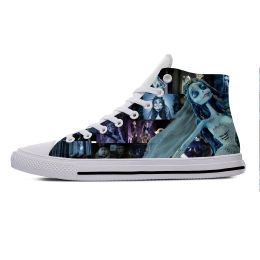 Shoes Hot Cool Summer Anime Manga Cartoon Corpse Bride Funny Fashion Casual Cloth Shoes High Top Men Women Sneakers Latest Board Shoes