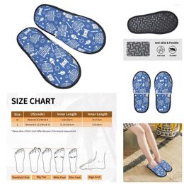 Slippers Hanukkah Pattern Men Women Furry Cosy Colour Printing Special Home Neutral Pantoufle Homme