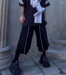 Men's Pants Black Trousers Leisure Simple Spring And Summer Large Loose Octuple Skirt Wide Leg Dad Casual