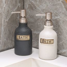 Dispensers 400ml Liquid Soap Dispensers Ceramic Soap Dispenser Bathroom Accessories Shower Gel Shampoo Bottle Home Decoration