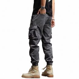 hot New Autumn Hiking Cargo Pants Male Trousers Durable Loose Outdoor Overalls Solid Color With Multiple Pockets n8KH#