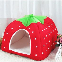 Cages Soft Small Animal House Nest Guinea Pig Hamster Winter Warm Squirrel Rabbit Chinchilla Rat Strawberry Bed Pet Supplies