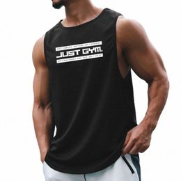 mens Casual Tank Top Workout Clothing Mesh Fitn Fi Musculati Quick Dry Vest Bodybuilding Sleevel Sports Undershirt B3Vw#