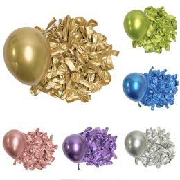 Decoration 50/100Pcs Metal Balloons 5/10/12/18inch Rose Gold Metalli Silver Chrome Gold Latex Balloons Birthdays Wedding Christmas Decor