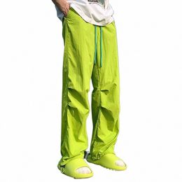 Streetwear 2023 primavera sólida homens sweatpants oversized dopamina homem carga calças coreano verão calças de secagem rápida calças masculinas f4vy #