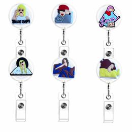 Business Card Files 6Pcs Cute Girl Retractable Badge Holders Fit Nurses Doctors Teachers Id And Student Meeting School Office Drop Del Otpbq