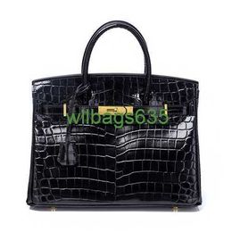 Bk Crocodile Bags Trusted Luxury Handbag Manufacturers Sell Directly to European and American Fashion Crocodile Grain Leather Platinum Bag have logo HBQV