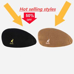 Summer Kangol Kangaroo Flat Top Fisherman Hat Visor Basin Hat Fashion Wild Cotton Fabric Men And Women Flat Top Cloth Hat Q0703 Animal Cn(origin) Khaki