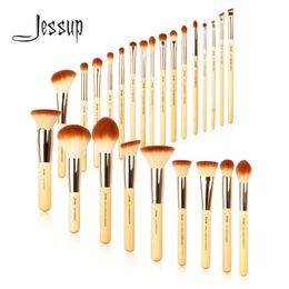 Jessup Professional Makeup Brushes Set Foundation Powder Eyeshadow Liner Blending Brush Make Up Tools Kit Bamboo Synthetic Hair 240311