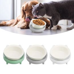 Supplies Cat Feeder Utensils Bowl Cat Food Bowl Dual Use Large Capacity Tilted Elevated Ceramics Pet Food Bowl with Stand