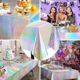 Table Cloth Party Glitter Tablecloth Glittery Set For Birthday Graduation Games Rectangle Disco Cover Decorations
