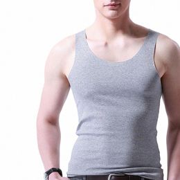 tank Tops Men Cott Running Vest Fitn Cool Summer Sleevel Top Gym Sport Slim Casual Undershirt Male Colours U7oZ#