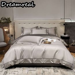 Dreamreal Embroidered Egyptian Cotton Bedding Set 800TC Quilt Soft Duvet Cover Flat/fitted Bed Sheet Pillowcases