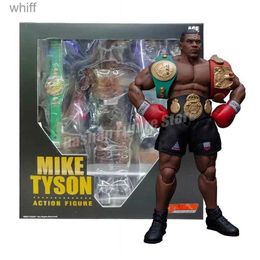 Action Toy Figures 18cm boxing champion Mike Tyson action picture PVC collectible doll final circular boxing Tyson statue with belt model toy giftC24325