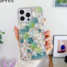 Luxury Glitter Jewelned Phone Poeces Designer Padrão para iPhone 15 Pro Max 15Pro 14Plus 14 13 12 11 Xr Moda Bling Sparkling Rhinestone Diamond Designs Case