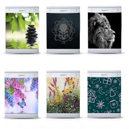 Stickers 3D Self Adhesive Dishwasher Stickers Lion Skull Flower Wall Sticker Kid's Art Door Cover Kitchen Accessories Decor Home Living