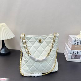 7A new women's bag leather designer brand luxury hobo Hippie Bag Gold Coins Hangtags Oil-waxed cowhide rhombus Fashion shoulder crossbody