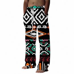 geometry Pattern Leaves Full Length Wide Leg Pants 3D All Over Print Hipster Fi Streetwear Casual Sweatpants Men Clothing R2nn#