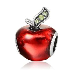 European Bead Fit Women Jewelry red apple heart shape Style For Bracelet ancient silver DIY beads Valentine's day gifts6489208