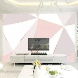 Wallpapers Custom Wallpaper 3d Po Murals Modern Minimalist Creative Geometric Line TV Background Wall Living Room Bedroom