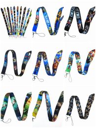Wholesale 20pcs Cartoon Anime Japan One Piece Straps Lanyard Phone Straps & Charms Key Chain ID Card Hang Rope Sling Neck Strap Pendant Boy Girl Gifts
