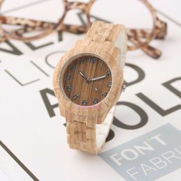 luxury mens watch women Trendy fashion wood grain casual digital simple no