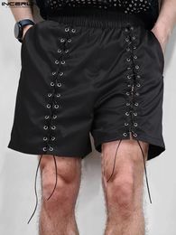 INCERUN Fashion Men Shorts Lace Up Drawstring Joggers Summer Leisure Bottoms 2023 Streetwear Loose Casual Plus Size 240314